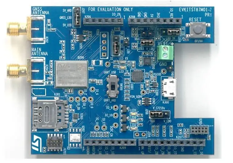 A picture of the ST87MXX module shield