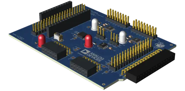 A picture of the Analog Devices Low-Speed Mixed-Signal Playground shield