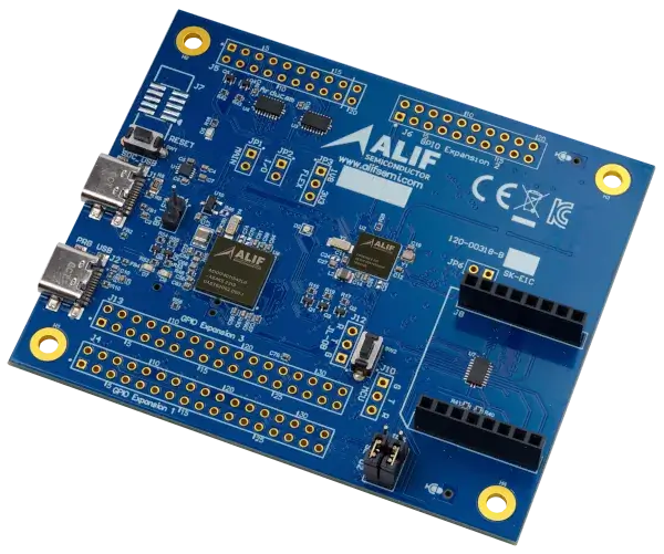 A picture of the Alif Ensemble E1C StartKit board