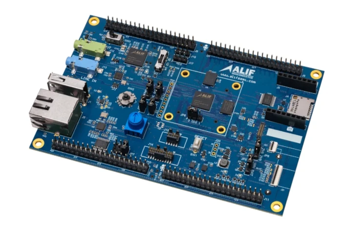 A picture of the Alif Ensemble E8 Development Kit board