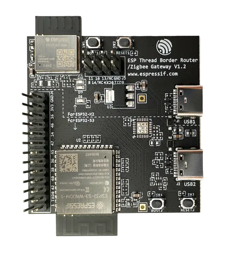 A picture of the ESP Thread Border Router / ZigBee Gateway board