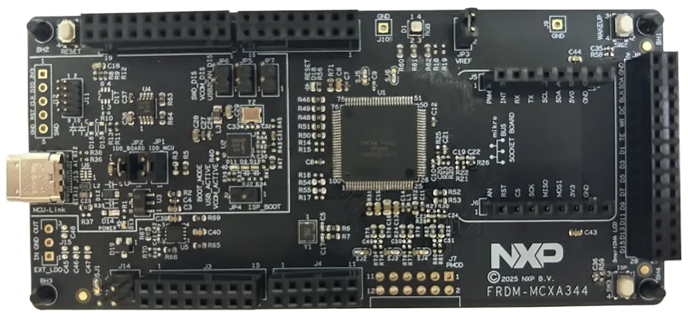 A picture of the FRDM-MCXA577 board
