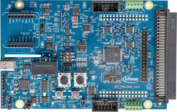 A picture of the PSOC™ Control C3M5 Connectivity Card 2 board