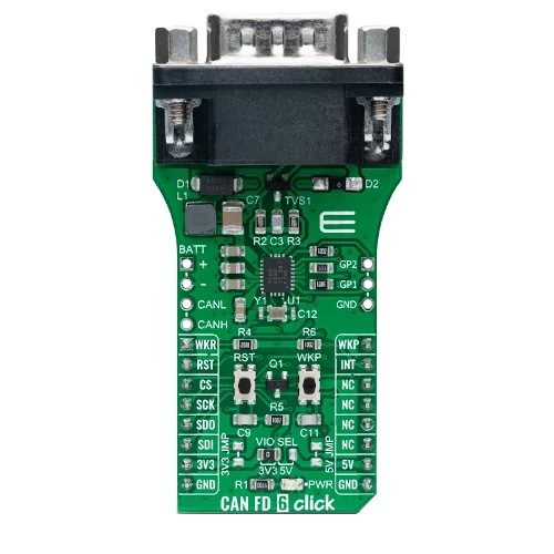 A picture of the CAN FD 6 Click shield