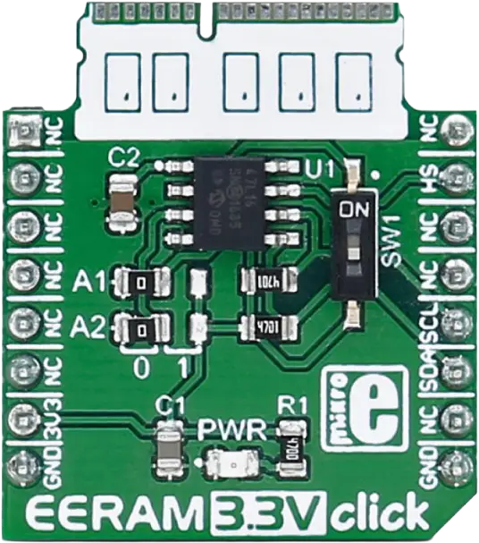 A picture of the EERAM 3.3V Click shield