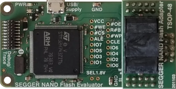 A picture of the NAND Flash Evaluator board