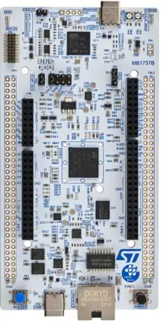 A picture of the Nucleo H7S3L8 board