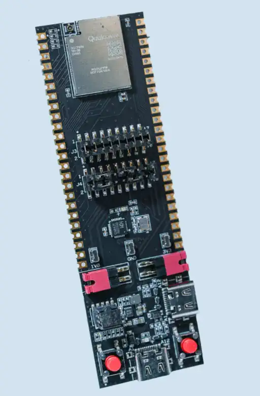 A picture of the QCC744M Evaluation Kit board