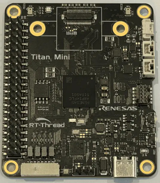 A picture of the RA8P1 Titan Mini board