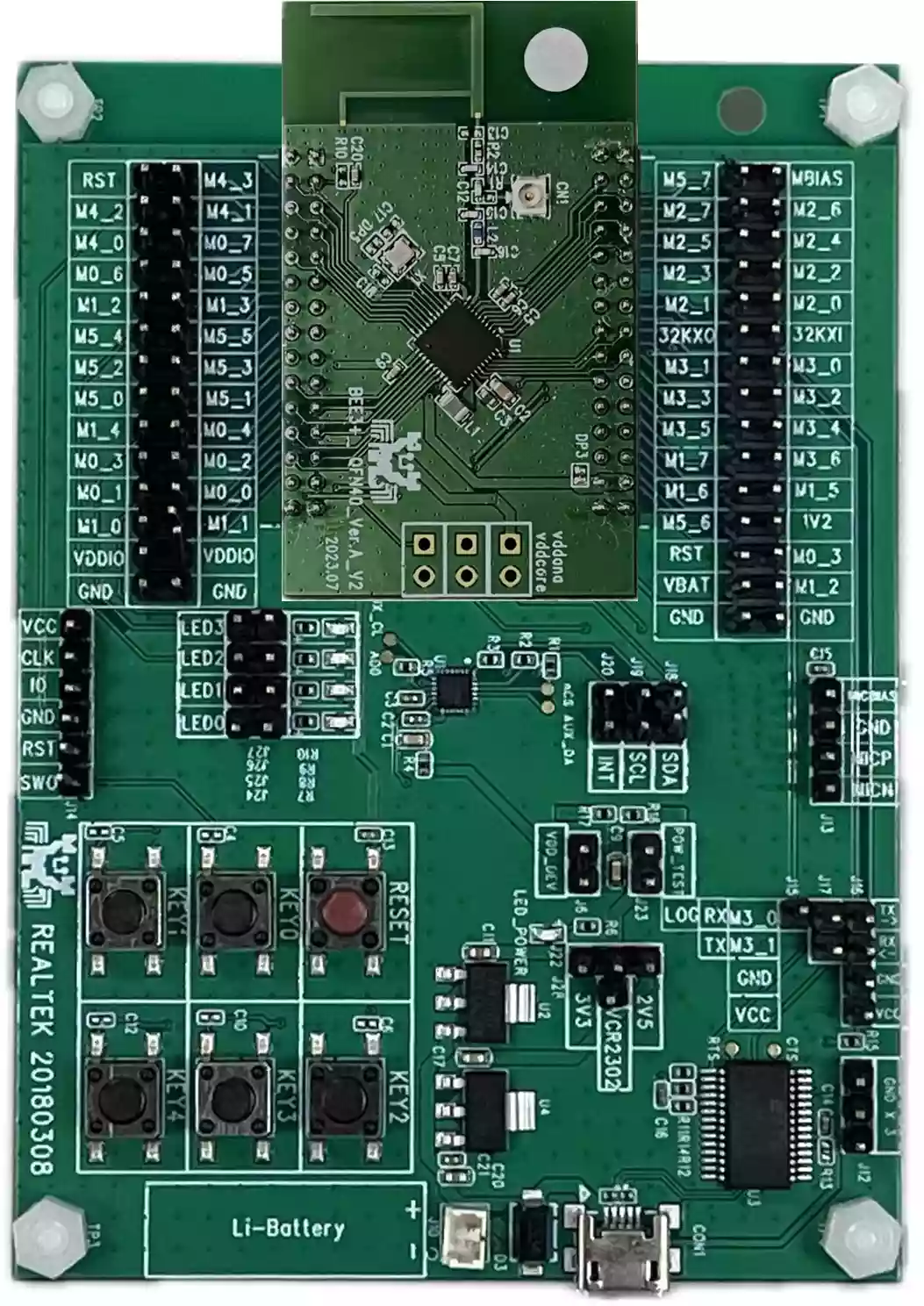 A picture of the RTL8752H Evaluation Board board