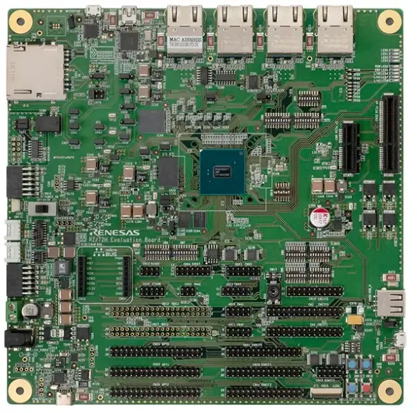 A picture of the RZ/T2H Evaluation Board Kit board