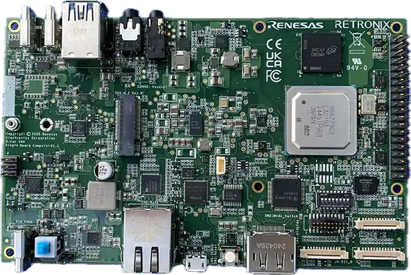 A picture of the Sparrow Hawk R-Car V4H SBC board