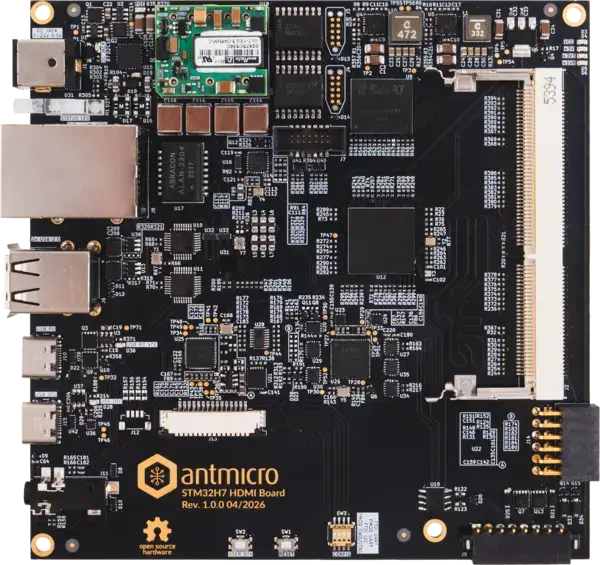 A picture of the STM32H7 HDMI Board board