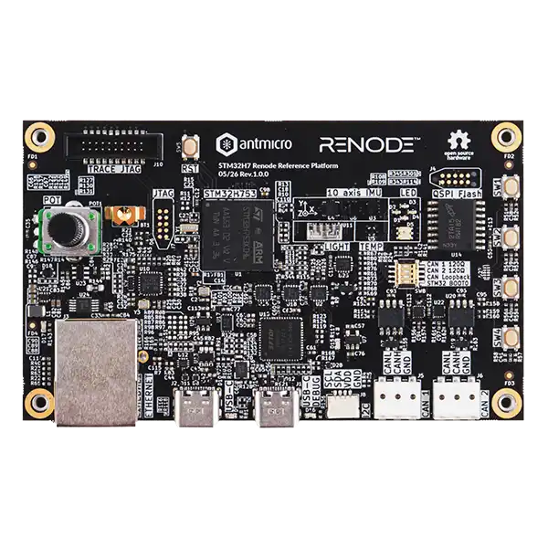 A picture of the STM32H7 Renode Reference Platform board