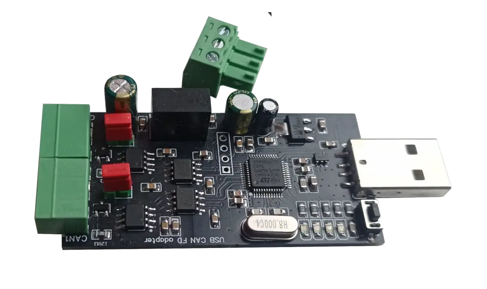 A picture of the USBCANFD DUAL board