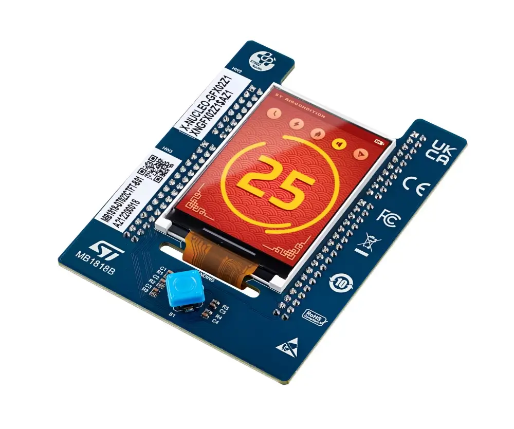 A picture of the X-NUCLEO-GFX02Z1 (AZ2) shield