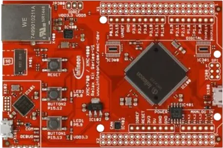 A picture of the XMC47-RELAX-KIT board